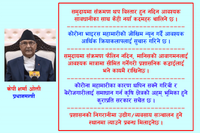 विश्वका जुनसुकै कुनामा अप्ठ्यारोमा परेका आफ्ना देशबासीहरुलाई सरकारले समयमै उद्दार गर्छ : प्रधानमन्त्री ओली (सम्बोधनको पूर्णपाठसहित)