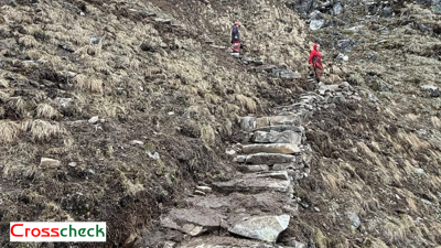 कालो दह र सेतो दह जाने कठिन बाटोमा पदमार्ग निर्माण